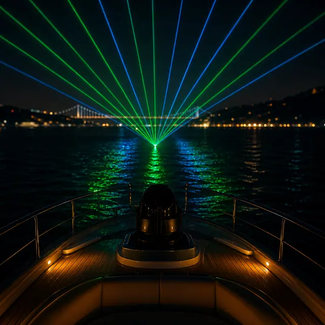 Laser show on the strait
